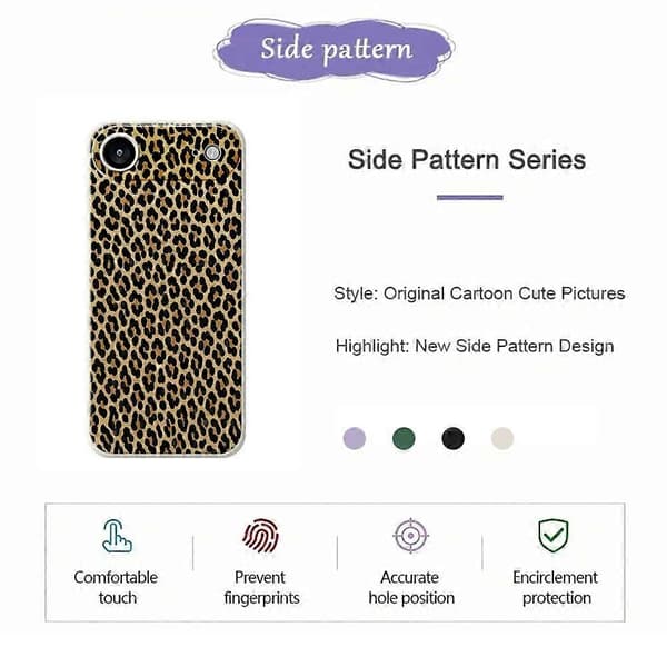 For iPhone Air-deksel med leopardmønster, rett kant, TPU-telefonbakdeksel