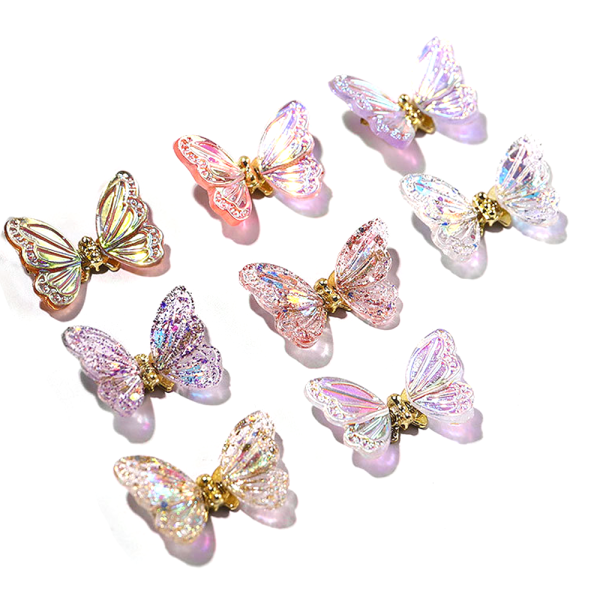 Nail Art Butterflies Manicure Art Decoration, Rhinestones