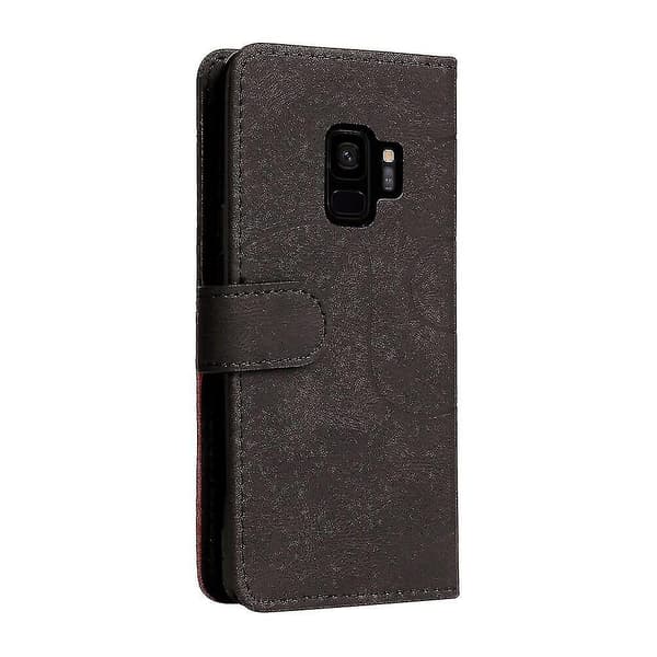Etui til Samsung Galaxy S9 Plus Læderpung Bog Flip Folio Stand View Cover - Sort A