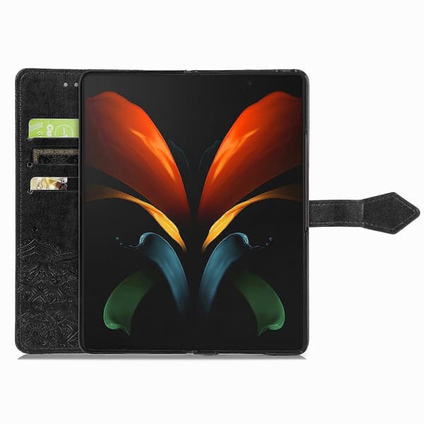 För Samsung Galaxy Z Fold4 Mandala Blompräglat Läderfodral
