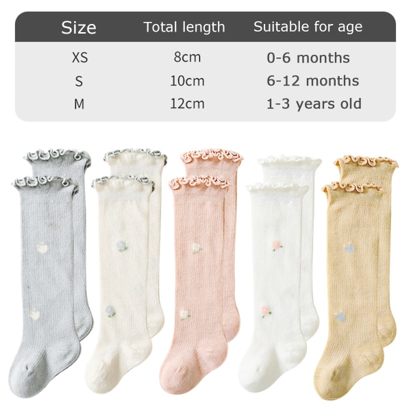 5 par sommer mesh sokker for baby gutter, småbarns jentesokker for