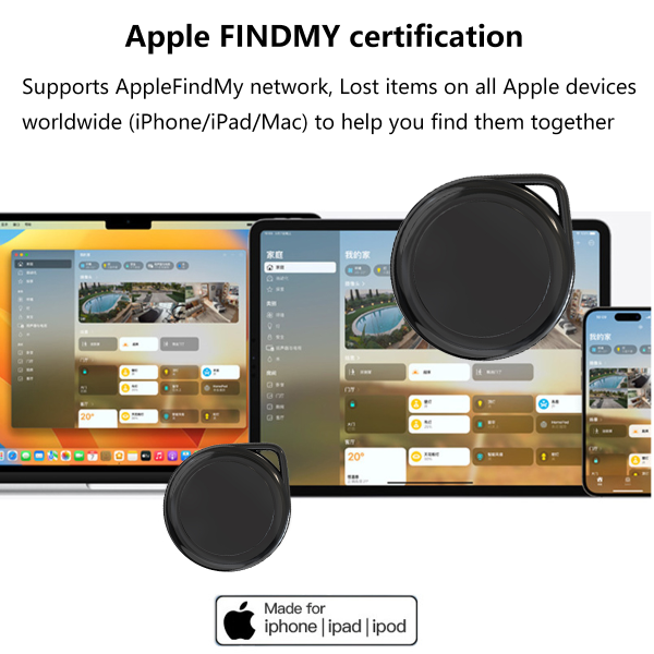 Key Finder, fungerer med Apple Find My (kun iOS), udskifteligt bat