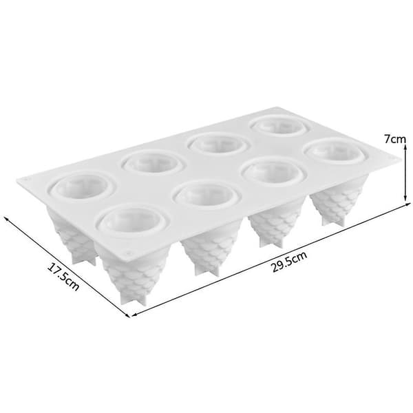 8 celler fyrrekogleform kageforme silikoneform mousse is chokolade dessert bageudstyr A