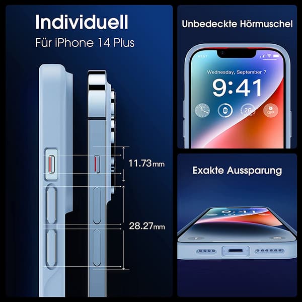 Till iPhone 14 Plus Fodral Stötsäkert Reptåligt Skyddsfodral - Blå