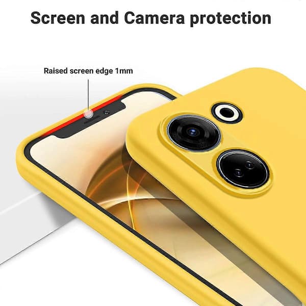 Rent flytende silikon støtsikkert telefondeksel gul for Tecno Camon 20 Pro 4G