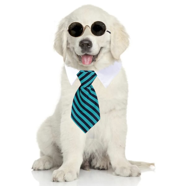 Pet slips hund sløyfe hund stripe slips kjæledyr skjerf falsk utringning