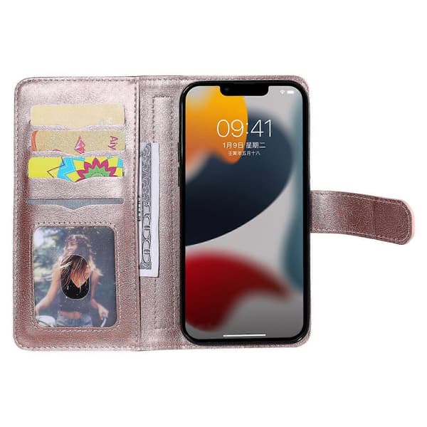 KT Multi-functional Series-1 för iPhone 14 Plus 6,7 tum PU-läder Plånboksfodral Stativ Fullt Skydd