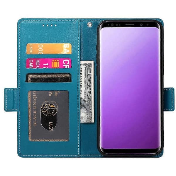 Flip-etui til Samsung Galaxy S9 Plus Flip-kortpladser Pung Daglig brug BusinessBlue