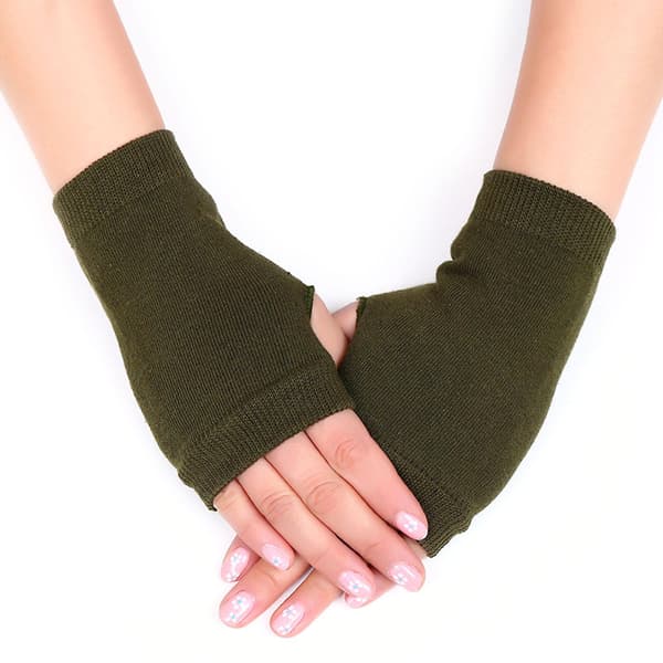 Halvfingerhandskar Stickade fingerlösa handskar för män och kvinnor Vinterkläder A