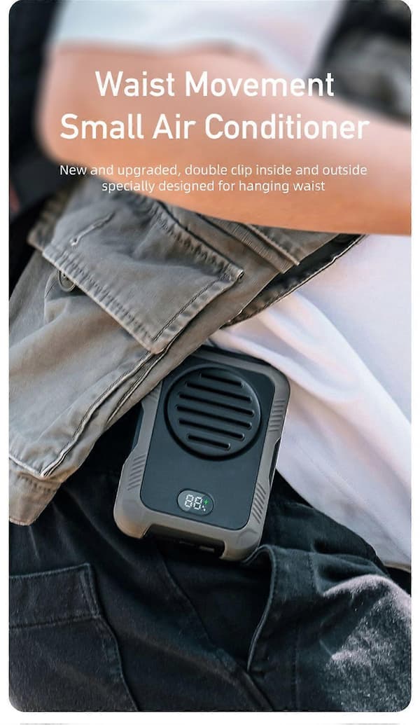 Bærbar taljeclipsventilator Hængende køleventilator USB genopladelig powerbank-ventilator