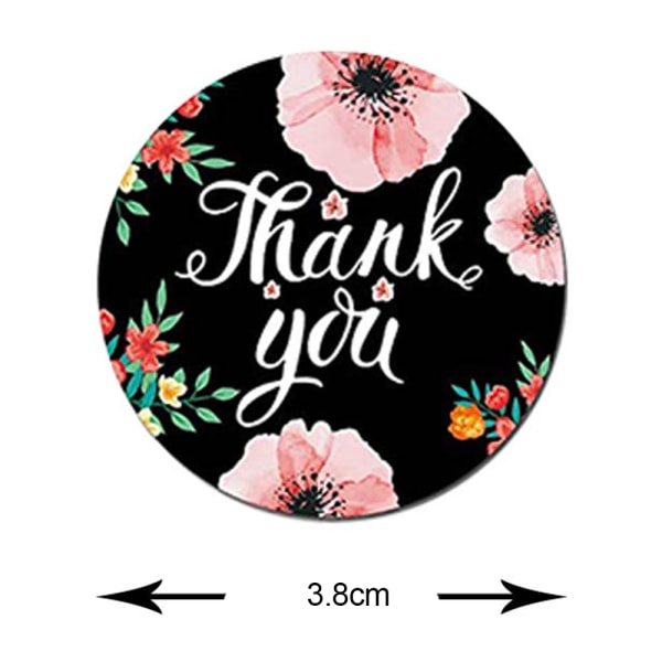 2 ruller med klistremerker med takk 8 blomsterdesign for gratulasjonskort