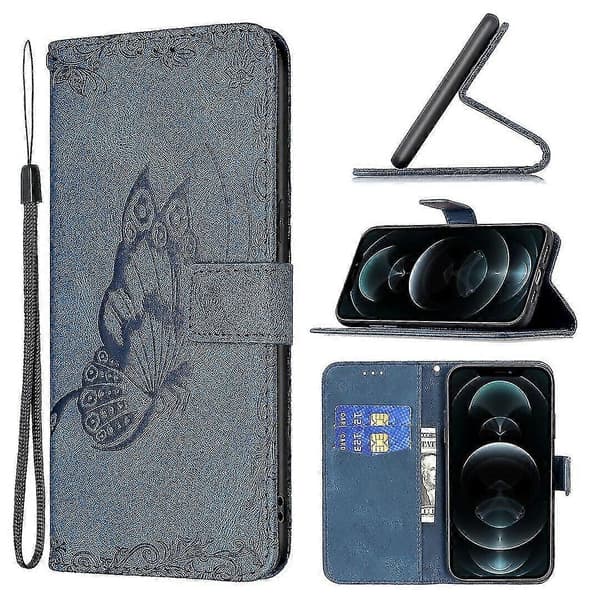 Iphone 12 Pro Max Navy Blue Butterfly Mobilcover A