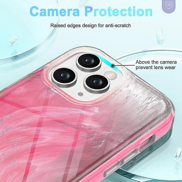 Til iPhone 11 Pro Cover Stødsikkert PC+TPU Telefoncover med Gradient Fjer Mønster A