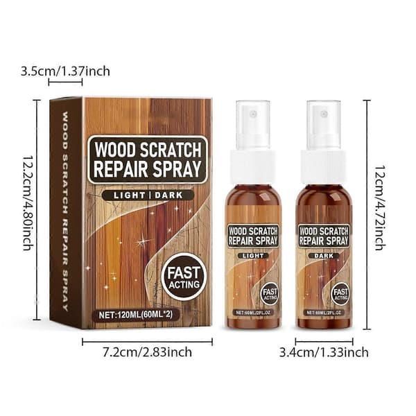 Fix ridsefjerner spray 60 ml træmøbelreparationssæt til ridser gulve lys mørk ridse reparation A