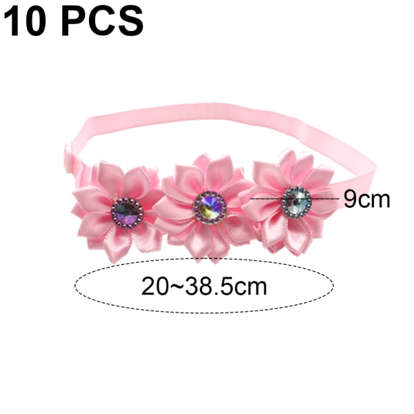 10pcs Dog Bow Tie Dog Flower Collar Diamond Dog Accessories Pet