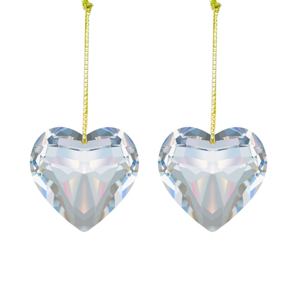 2 kpl Crystal Suncatcher, sydämen muotoinen kristalliprisma varten