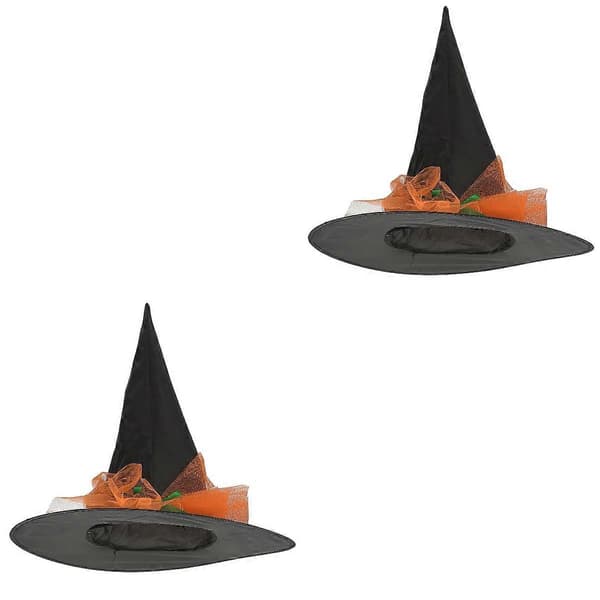 2 stk. orange heksehat til Halloween kostume cosplay tilbehør A