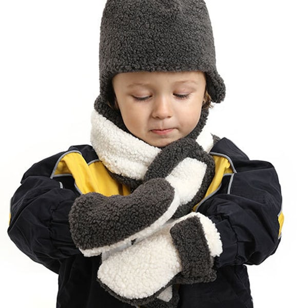 Baby Handskar scarf set Vinter varm mössa halsduk Baby hörselkåpor