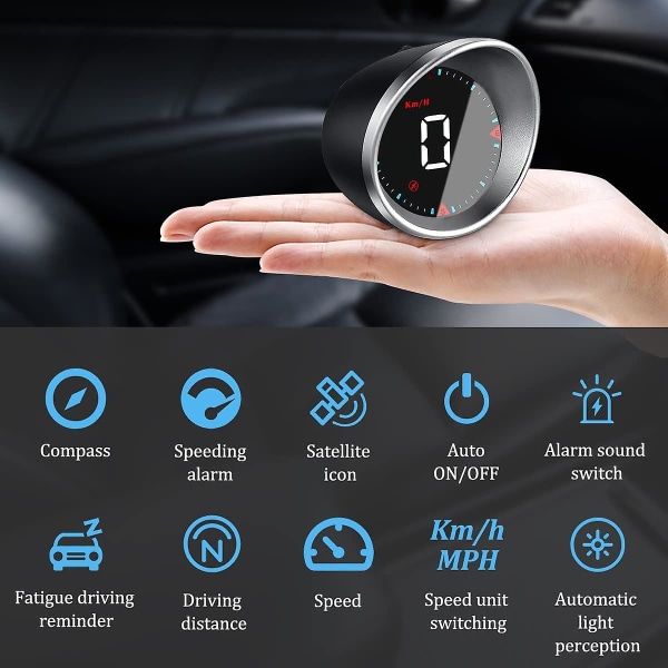 Bil Hud Heads Up Display Kmh Og Mph Digital GPS Smart Speedomet