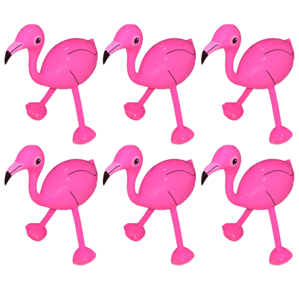 6 stykker Oppustelig Pink Flamingo Oppustelig Flamingo Party