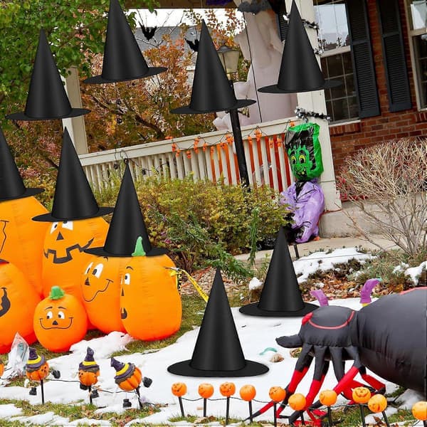 12 st Halloween häxhattar, svart A