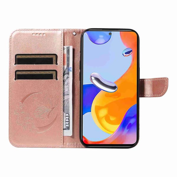 Läderfodral för Xiaomi Redmi Note 11 4G / 11S Rödguld