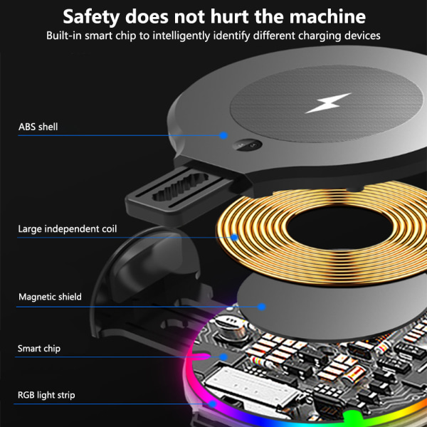 Trådløst billaderfeste, automatisk klemme 10W hurtigladende biltelefonholder luftventil kompatibel med IPhone X/XR/Xs/Xs Max/8/8 Plus, Samsung