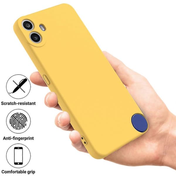 Enfärgat flytande silikon droppsäkert fulltäckande telefonfodral gul för Nothing CMF Phone 1