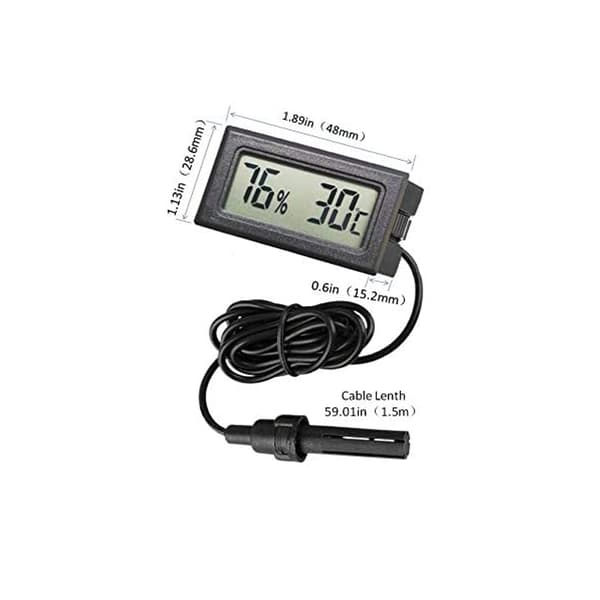 3x Mini LCD Digital Termometer Hygrometer Temperatur Luftfuktighetstestare med Extern Sensor för Kyl Frysar Akvarium