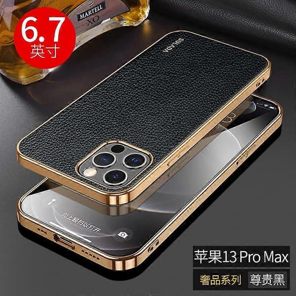 Etui til iPhone 13 Sort Luksus Læder Blødt Ultratyndt No2149