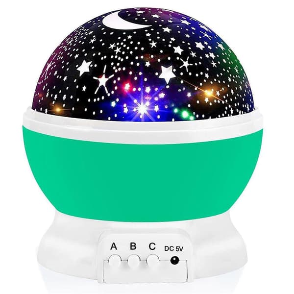 Projeksjonslampe Roterende Himmel Måne Barn Soverom Led Nattlys Planetarium Stjernelys