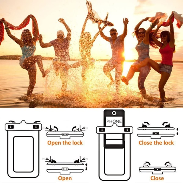 2-pack vattentätt phone case Universal mobiltelefon torrväska påse