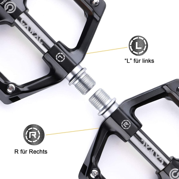 Cykelpedaler med reflektorer och 3 förseglade lager aluminiumlegering breda plattformspedaler Cykel 9/16 tum lätt halkfri för mountainbikeväg