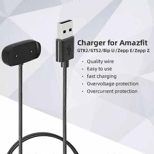 Smart Watch Dock Laddare Adapter USB Laddningskabel för Amazfit GTR 2(GTR2)/GTS