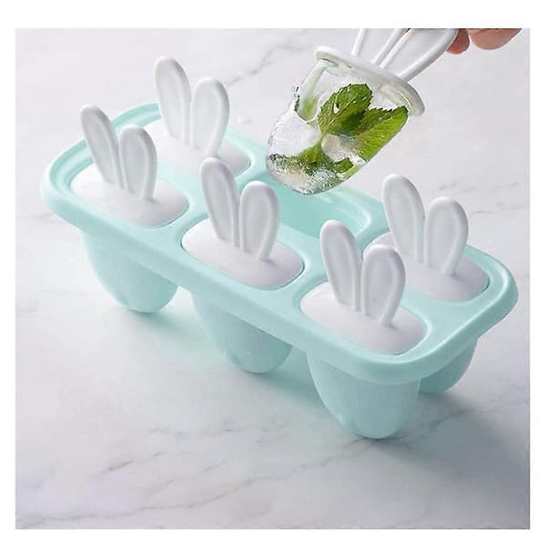 Sett med 6 ispinneformer med pinne, mini ispinneform, denne pop-isformen, blå ispinner, gjenbrukbar DIY sorbet, blå A