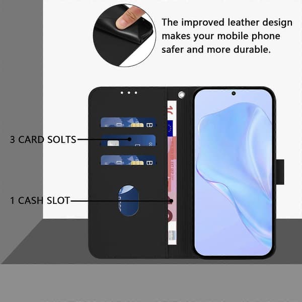 Ensfarvet PU-etui til TCL 505 (sort)