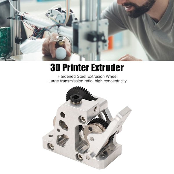 3D-skrivar Extruder Härdat Stål Växellåda Extruder Ersättning för CR10 CR10S för Ender 2 3 5 Silver
