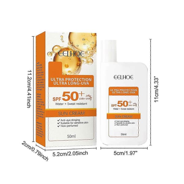 Lätt ansiktssolkräm SPF50+ Solkräm för känslig hud Vatten- och svettresistent Långvarigt skydd 50ml PU3378 A