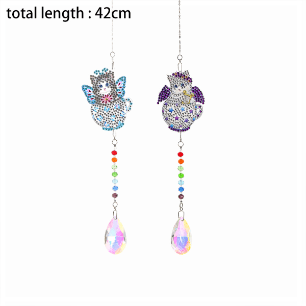 2 Pakke Diamant Maleri DIY Vindue Ornament Krystal Lysekrone