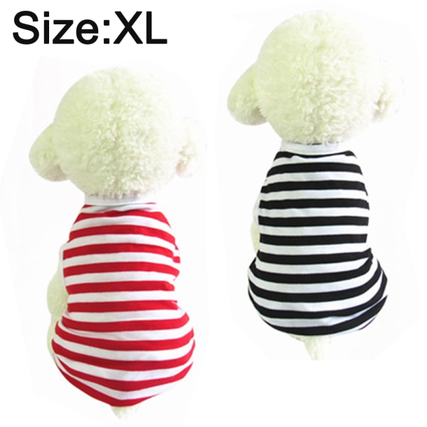 2PCs Pet Stripe Tank Top Pet Crew Neck T-Shirt Cool Tank Top