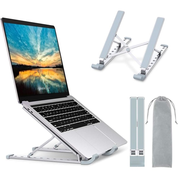 Babacom laptopstativ, 9 justerbare nivåer laptopstativ, ventilert aluminiumskjøler kompatibel med MacBook, Dell, Lenovo, HP, andre bærbare nettbrett
