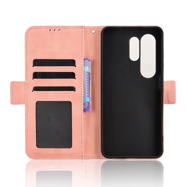 Kompatibel med Doogee Note 56X läderfodral telefonplånboksfodral med flera kortplatser Rosa
