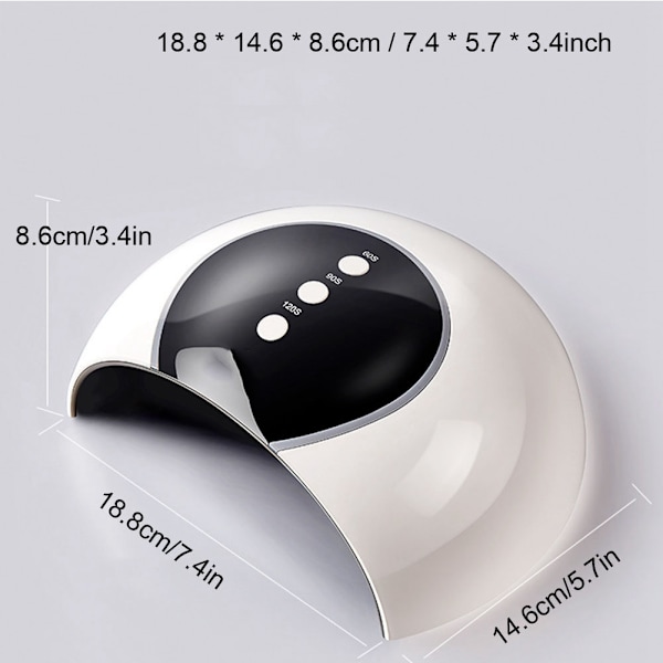 24W Intelligent UV LED-lampa för nageltorkning med dubbla ljuskällor Gel Polish Lamp Manikyrhärdningsmaskin