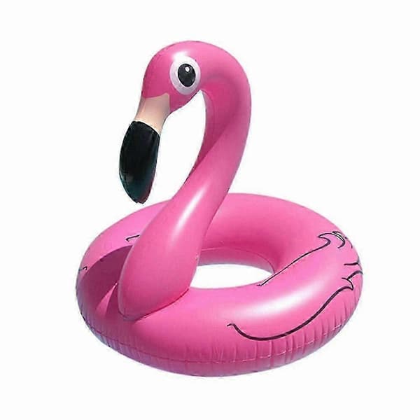 Oppustelig lyserød flamingo badering til strand og pool om sommeren A