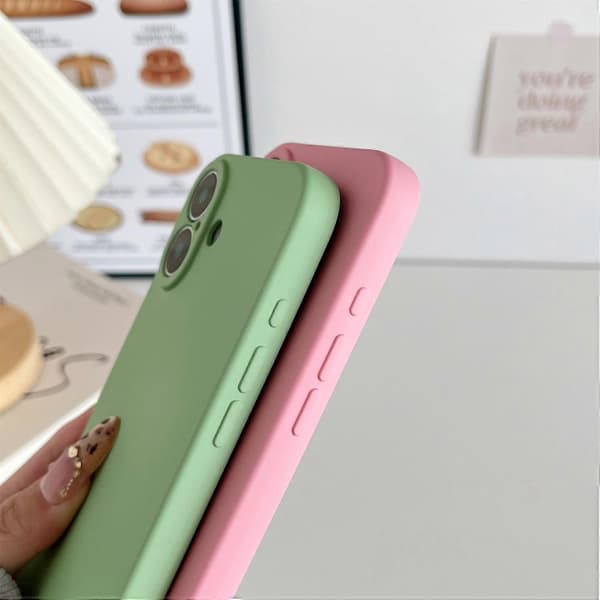 För iPhone 16 Telefon Baksida Reptåligt Silikon Mobilskal Grön Tallgrön