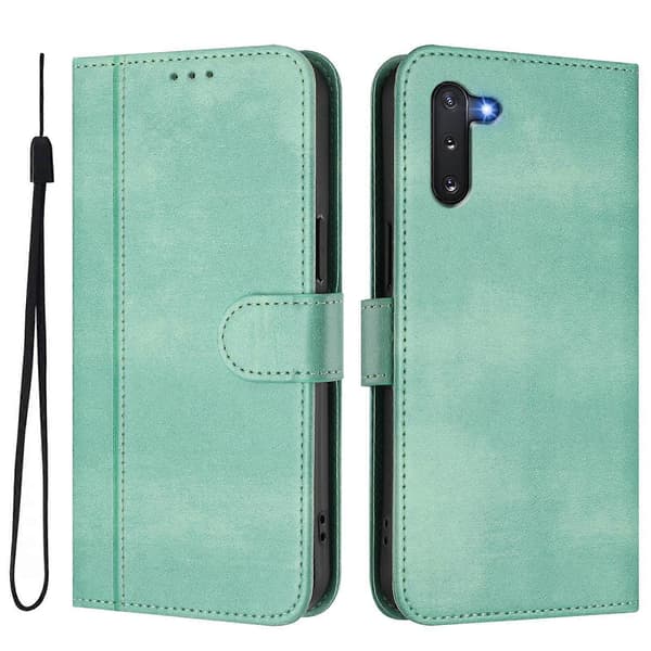 Line Splicing Buckle Retro læder telefoncover (til Samsung Galaxy Note10)