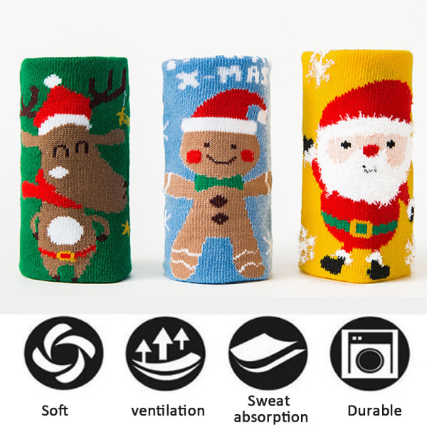 3 PARIA Söpöä Lasten Sukkaa Lämmin Talvi Sukat Unisex Puuvilla Sukat X