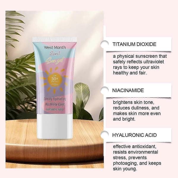 West&Month 2-i-1 Skyddande Lotion, Sommar Utomhus Dubbelvårdande Ansiktsfuktighetskräm A