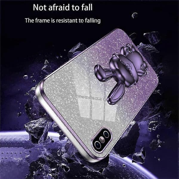 Kompatibel med iPhone XS Max utfällbart stöd telefonfodral fallskydd kaninfodral A