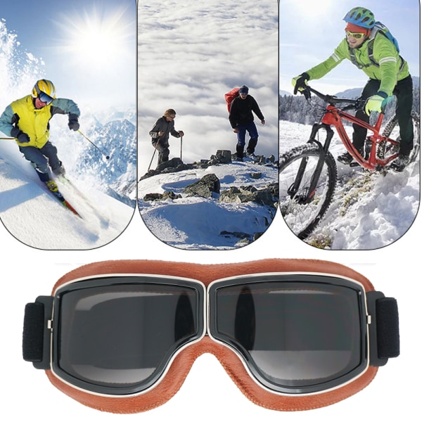 Trend retro briller, støvtette for motorsykkelkjøring, solsikre,